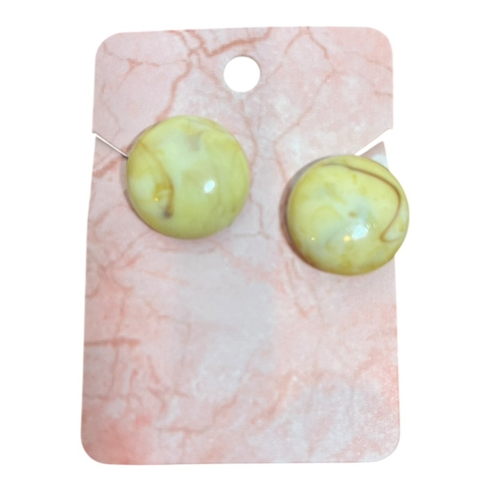 Yellow Marbled Earrings
